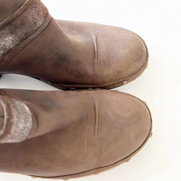 Merrell Luxe Mid 5” Ankle Boot Brown Leather Women’s Size 7.5 Brushed Metallic - Picture 6 of 12